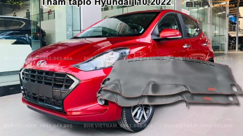 Thảm taplo Hyundai i10 mới nhất 2022 da cacbon Microfiber cao cấp